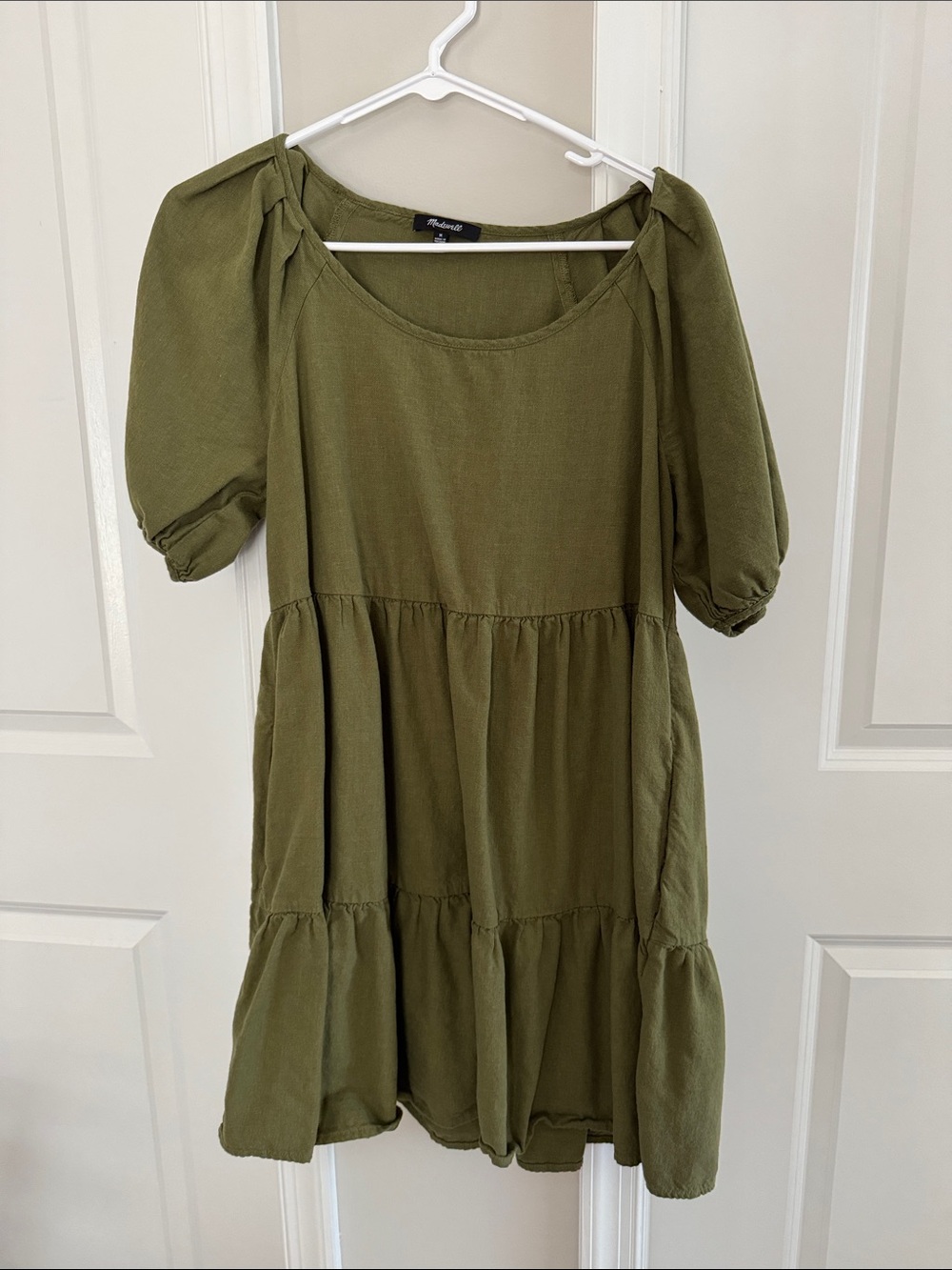 Madewell Green Tiered Dress